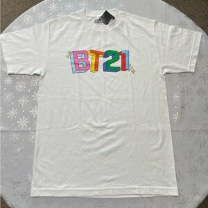 BT21 White Graphic Tee for Men